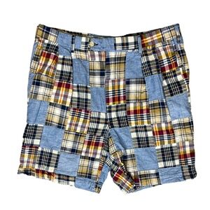 EUC Berle Madras Plaid Patchwork Shorts